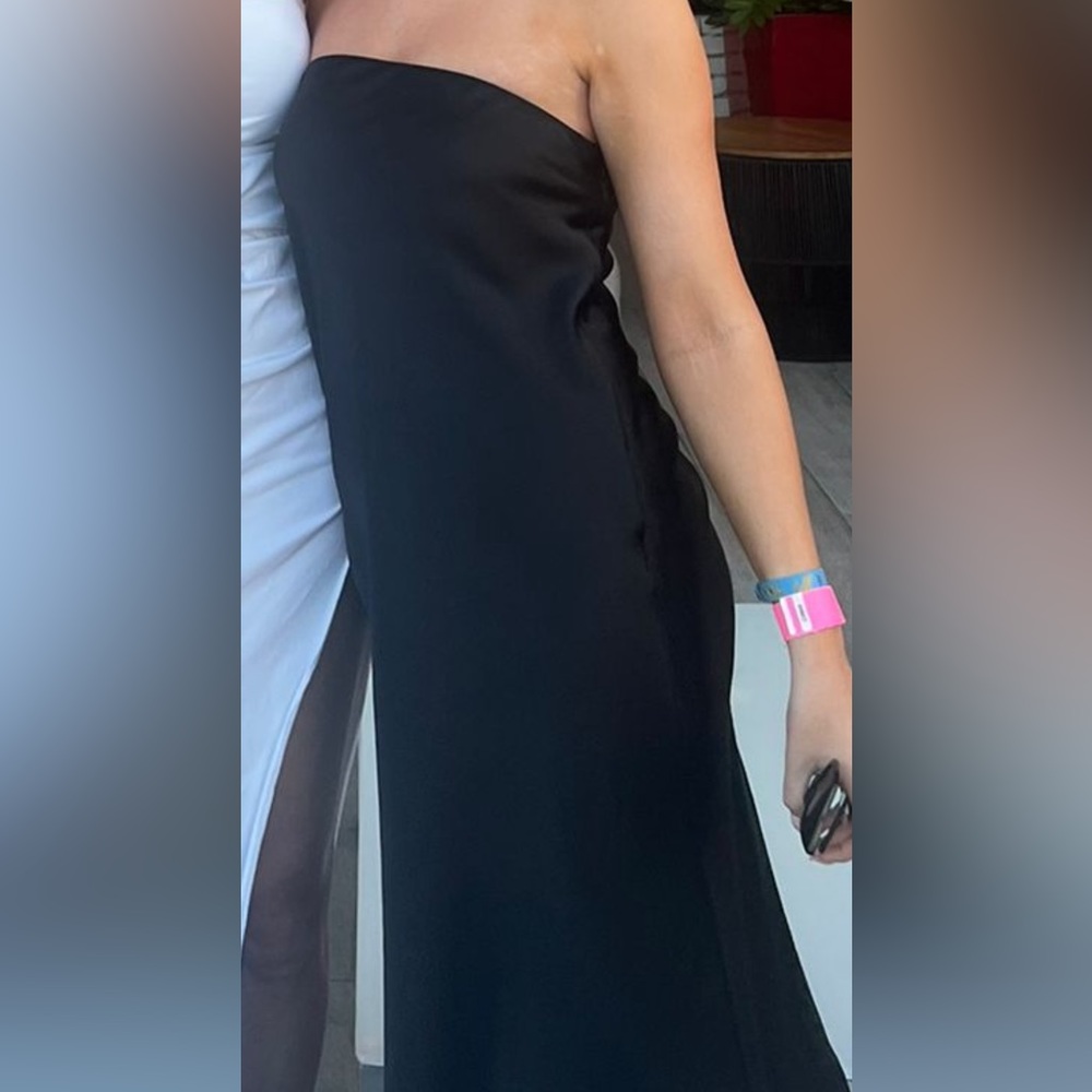 Strapless, black, midi slip dress - Picture 2 of 2